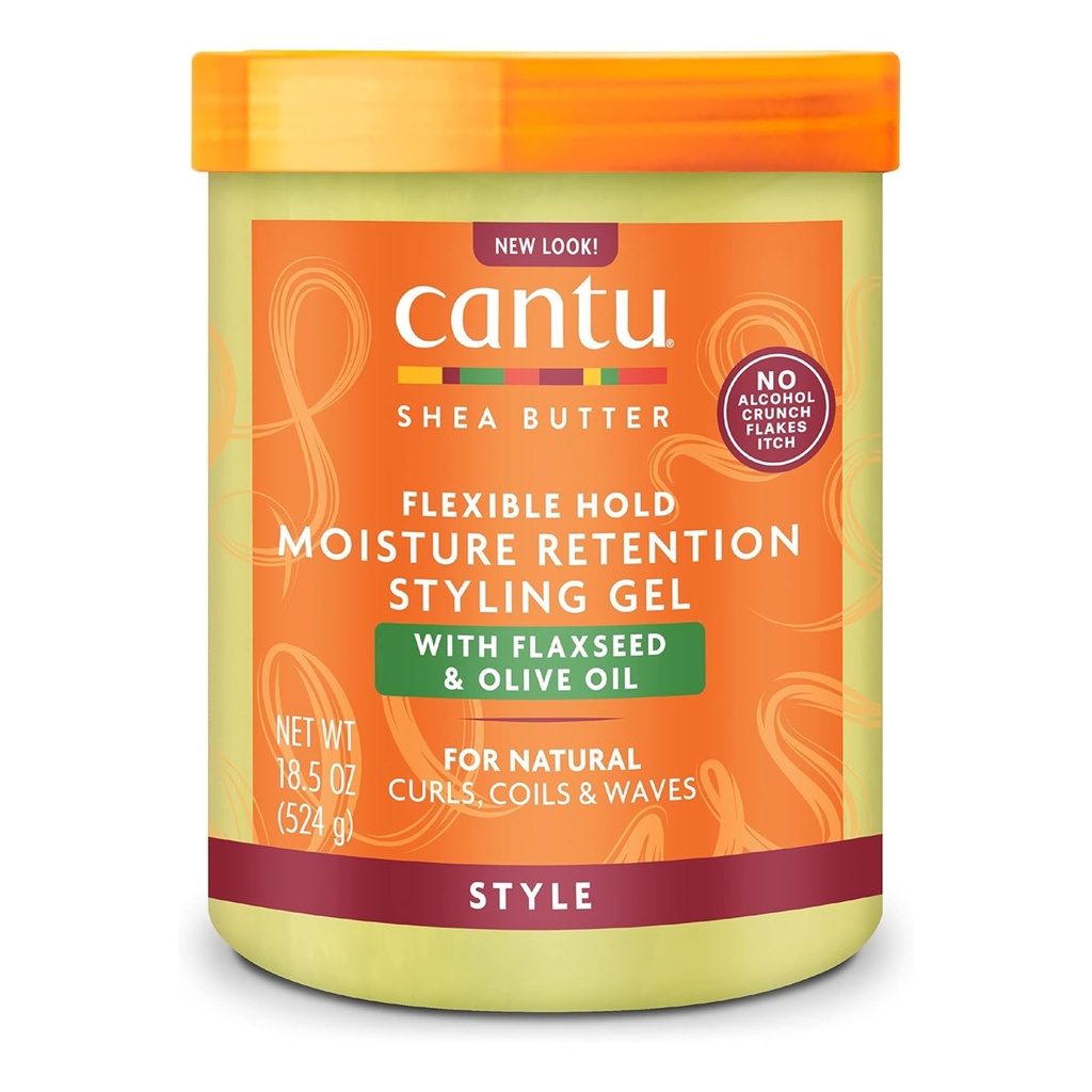 [Cantu/020] Cantu/ Moisture Retention Styling Gel with Flaxseed & Olive Oil 524g : كانتو جل الشعر بخلاصة زيت الزيتون