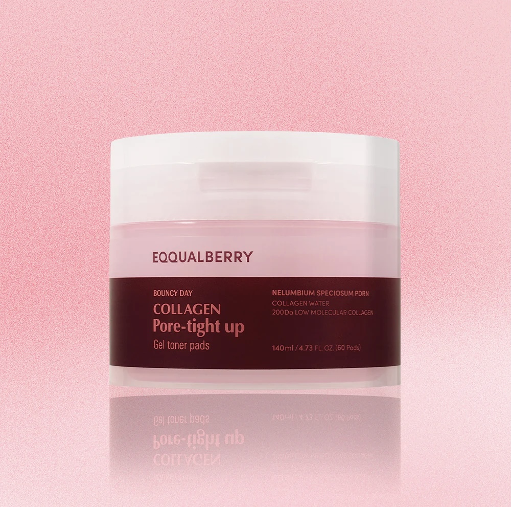 [EQB/006] EQQUALBERRY/ Collagen Pore-Tight Up Gel Toner Pads 140ml : ايكول بيري بادز تونر الكولاجين لشد وتنعيم البشرة