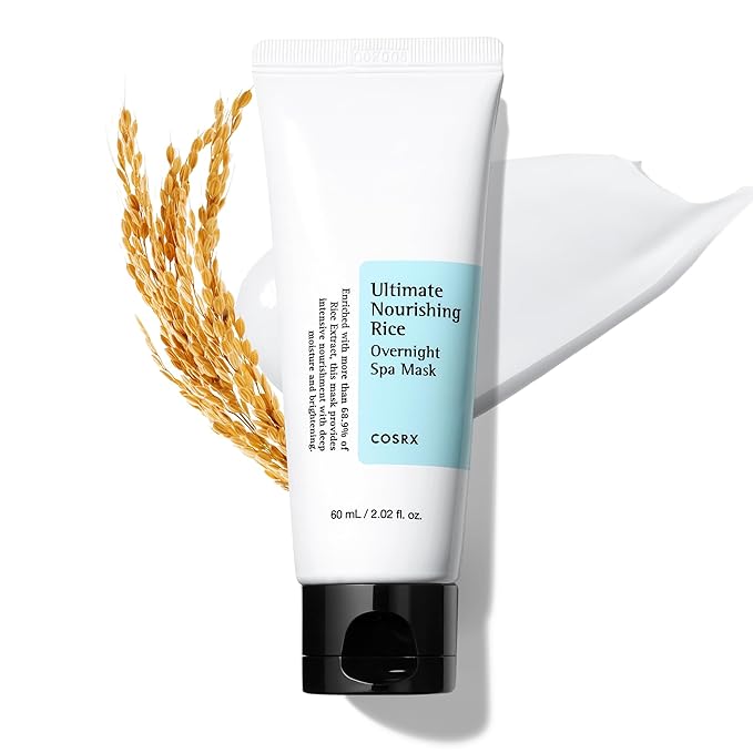 [COS/029] COSRX/ Ultimate Nourishing Rice Overnight Spa Mask, Rice Extract 68% and Niacinamide 2% - 60ml : كوزركس ماسك الأرز الليلي المغذي للترطيب والتفتيح