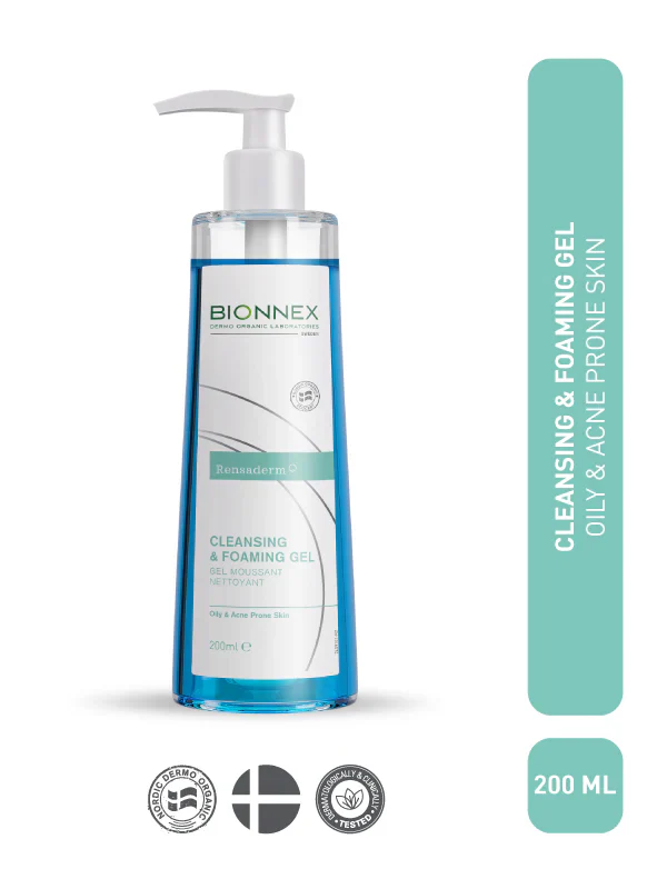 BIONNEX/ Rensaderm Cleansing Foaming Gel for Oily & Acne-Prone Skin 200ml : بيونيكس رينساديرم غسول جل رغوي للبشرة الدهنية والمعرّضة لحب الشباب