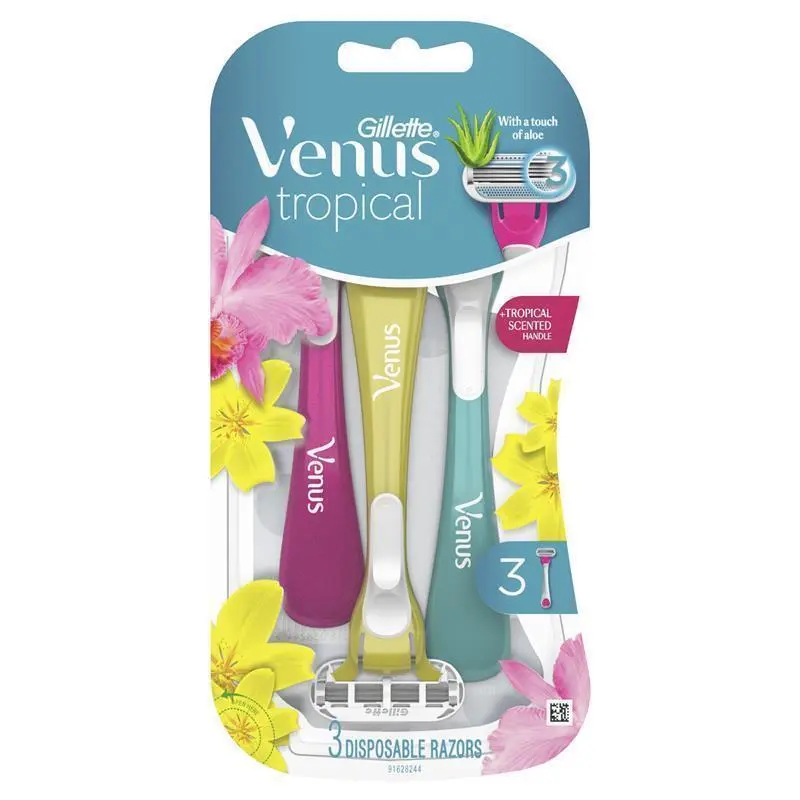 [Variable/061] Venus Gillette Tropical 3 Disposable Razors : شفرات جيليت فينوس ٣ قطع للاستخدام مرة واحدة 