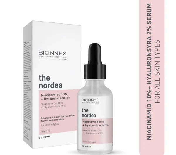[Bion/012] BIONNEX/ The Nordea Niacinamide 10% + Hyaluronic 2% Serum 30ml : بيونيكس سيروم نورديا النياسينمايد وهايلرونك اسيد لتفتيح البشرة وتقليل التصبغات 