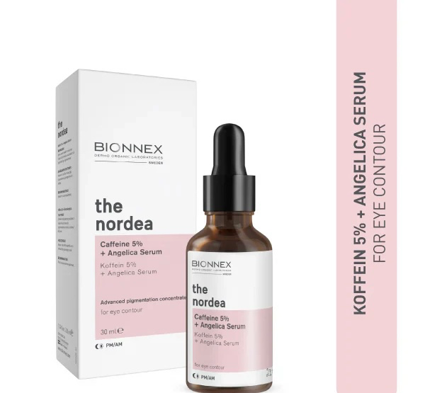 BIONNEX/ The Nordea Caffeine 5% Serum 30ml : سيروم بيونيكس  نورديا كافيين 5% مع أنجيليكا للعناية بمحيط العين 