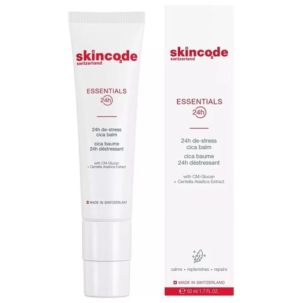 [Skin/010] Skincode/ Essentials 24h De-Stress Cica Balm 50ml : سكن كود 24 ساعة سيكا بالم كريم مرطب ومهدئ للوجه