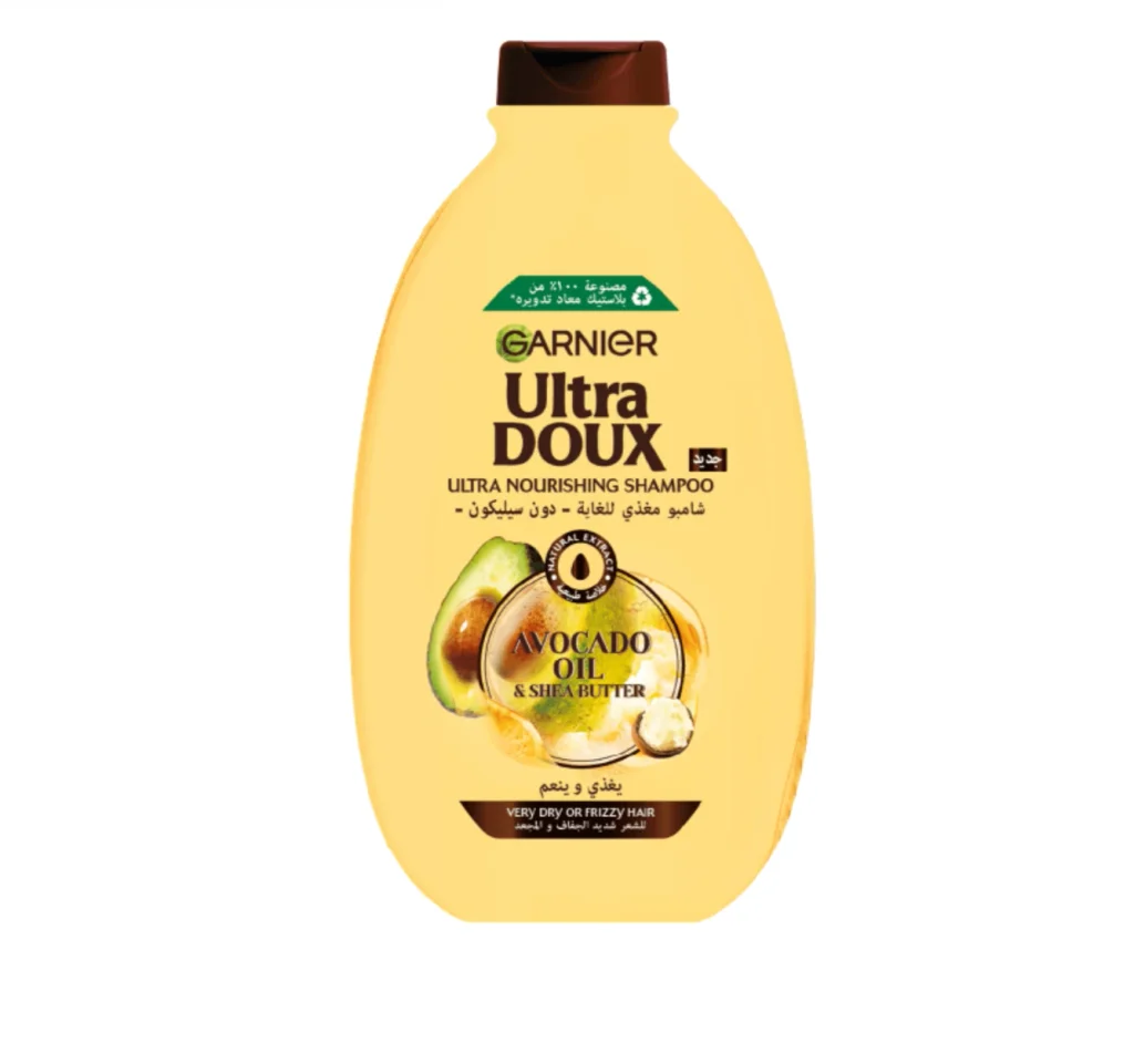 [GAR/001] GARNIER/ ULTRA DOUX Avocado and Shea Butter Nourishing Shampoo 400ml : غارنير شامبر الترا دوكس مغذي ومرطب للشعر الجاف بزيت الافوكادو وزبدة الشيا
