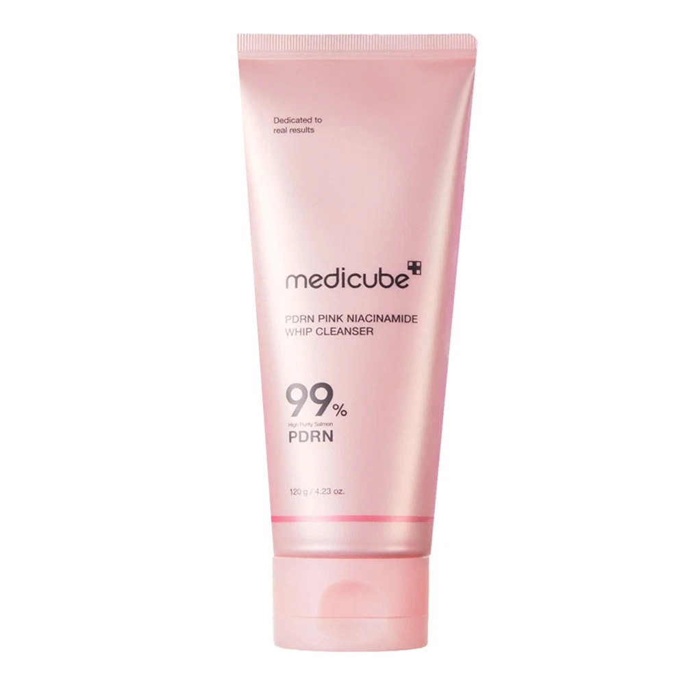 [CUBE/015] Medicube/ PDRN Pink Niacinamide Whip Cleanser 120ml : مديكيوب غسول رغوي بالنياسينمايد 