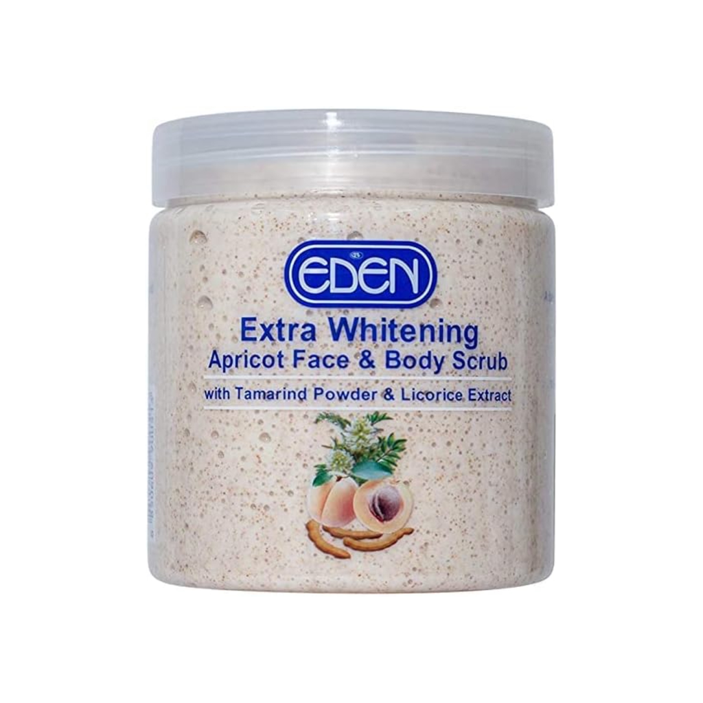 EDEN/ EXTRA WHITENING APRICOT FACE & BODY SRCRUB 500g : ادين كريم مقشر ومبيض بالمشمش 