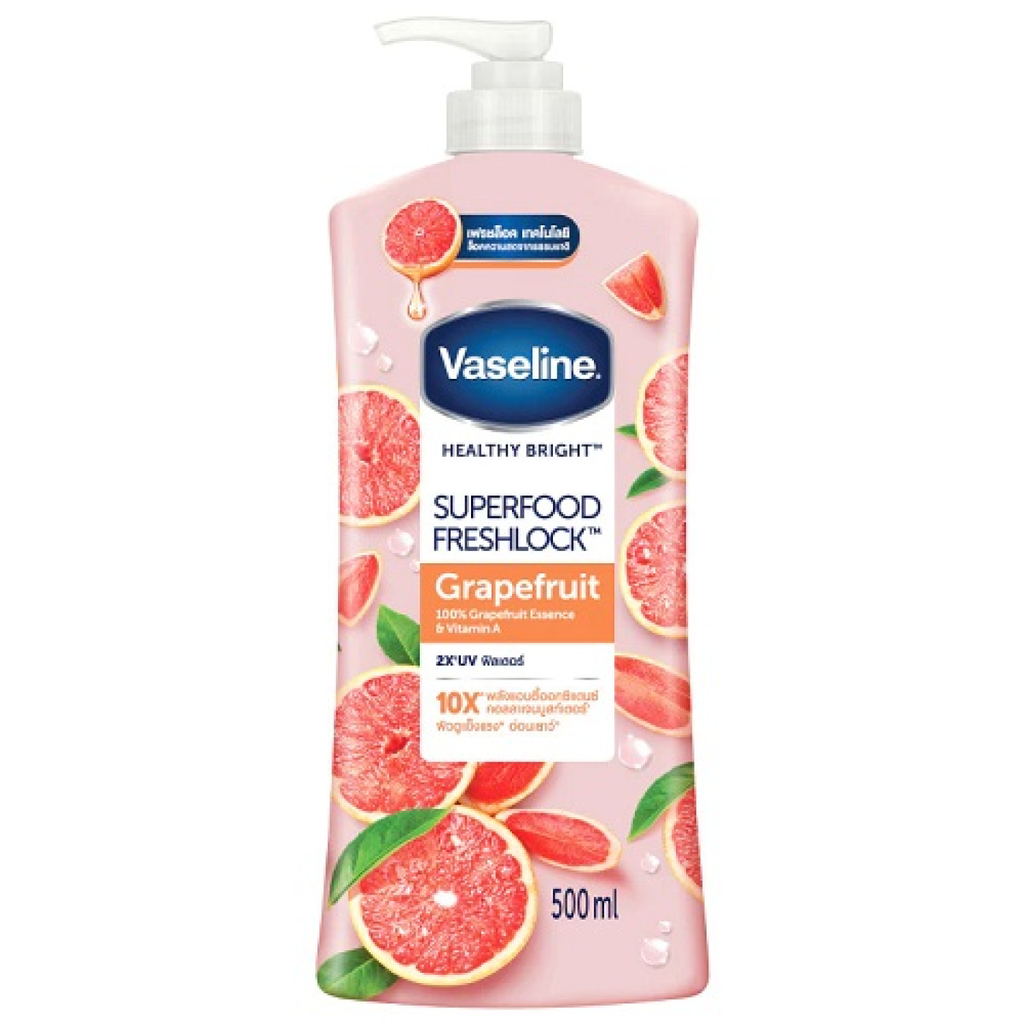 [ODOO-2907] Vaseline Healthy Bright Superfood Freshlock Lotion 500ml : فازلين لوشن فريش لوك  (Grapefruit)