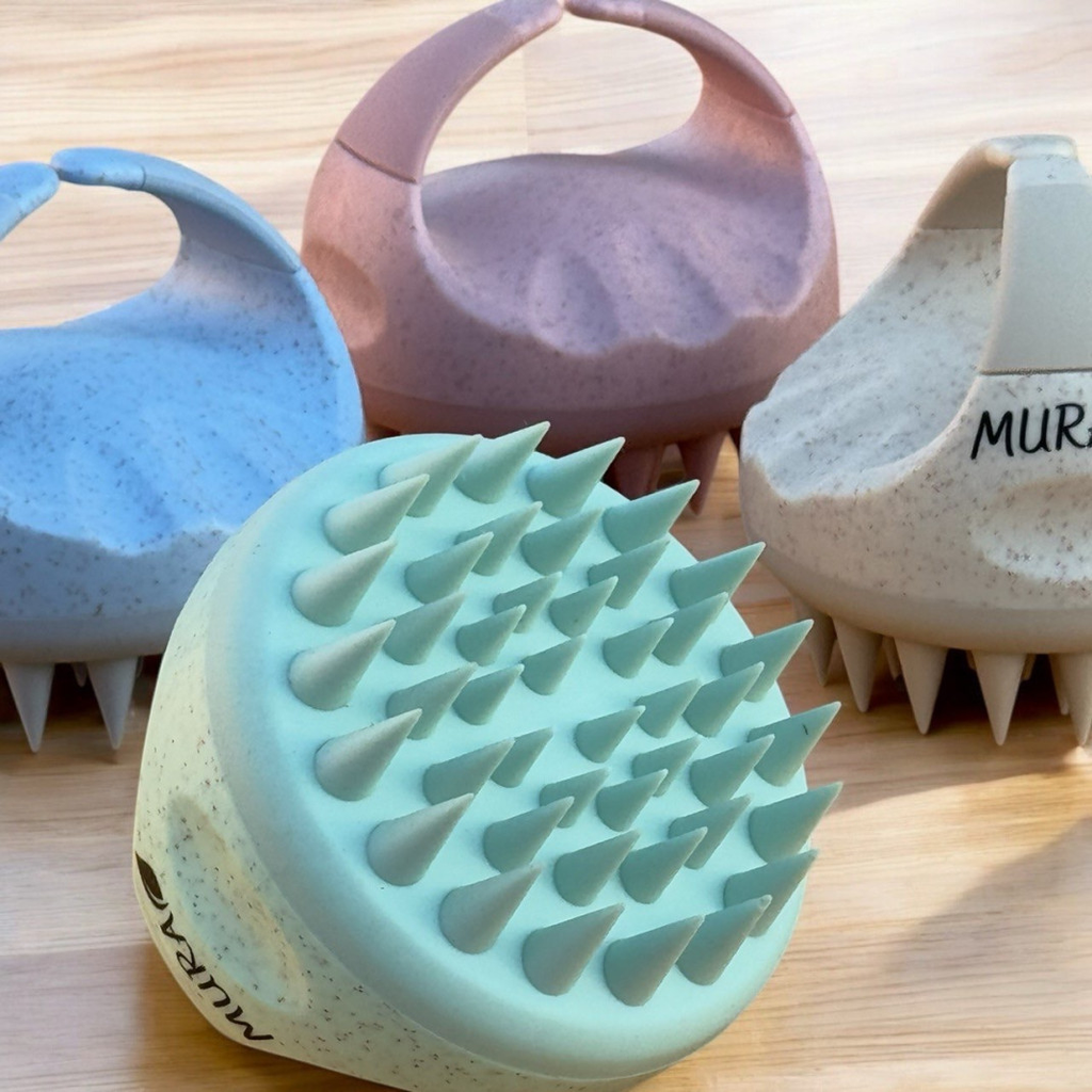 Mura/مورا فرشة مساج الشعر السيليكونية