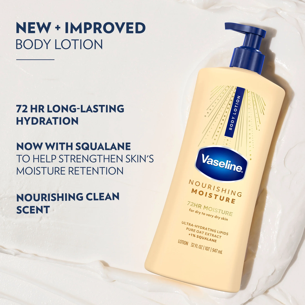 Vaseline / nourishing moisture body lotion for dry and very dry skin 947ml- مرطب فازلين للبشرة الجافة الى الجافة جدا