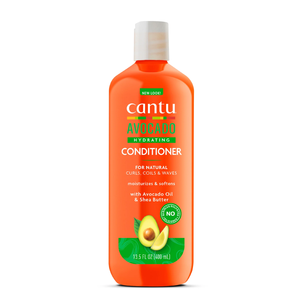 Cantu / hydrating conditioner with avocado oil and shea butter for curles coils & waves hair - كانتو حمام زيتي للشعر الكيرلي والويفي بزبدا الشيا وزيت الافوكادو 