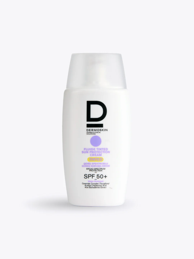 [ODOO-3780] Dermo skin / fluid tinted sun protection cream spf50+ 50ml- واقي شمس من درموسكن ملون يساعد على توحيد لون البشرة 