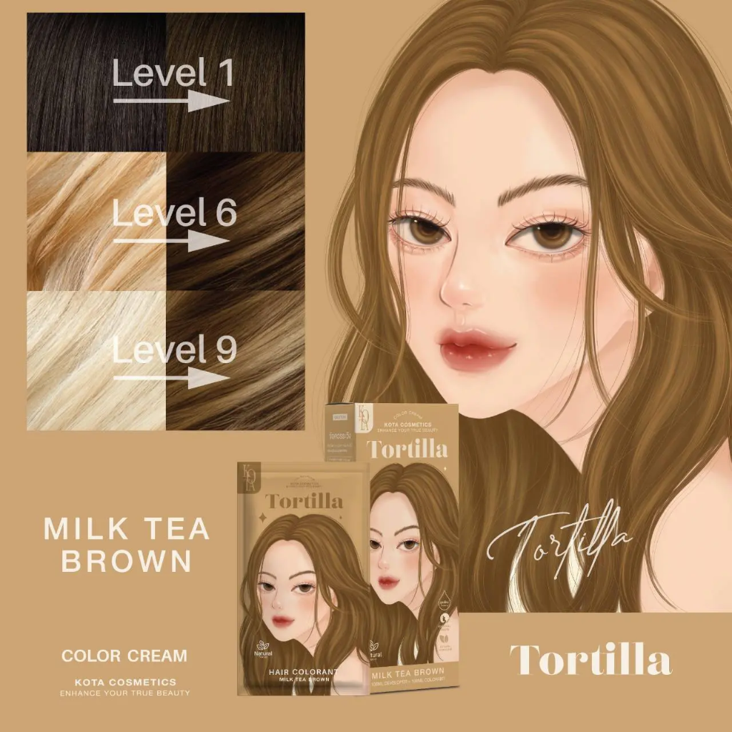 [ODOO-3836] Kota / tortilla milk tea brown 100ml - صبغ شعر كوتا بلون بني (شاي حليب )