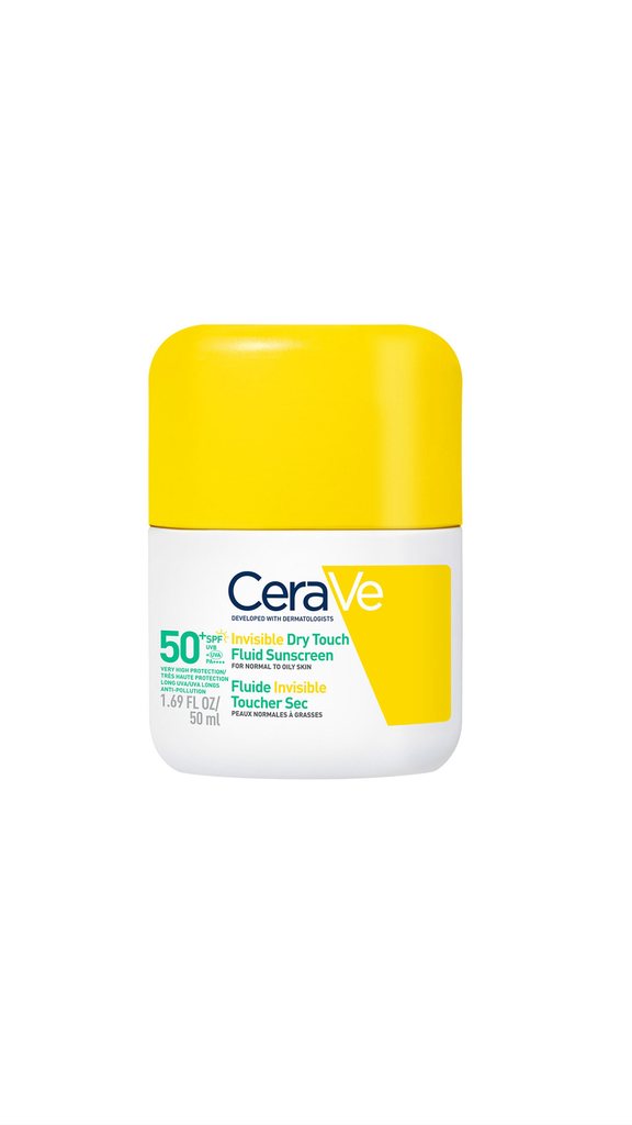 Cerave / INVISIBLE DRY TOUCH FLUID SUNSCREEN SPF 50+ 50mlسيراڤي واقي شمس يوفر حماية للبشرة العادية والمختلطة والدهنية