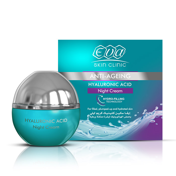 Eva / skin clinic hyaluronic acid night cream ( anti aging ) - كريم هيالورونك اسد من ايفا الليلي 