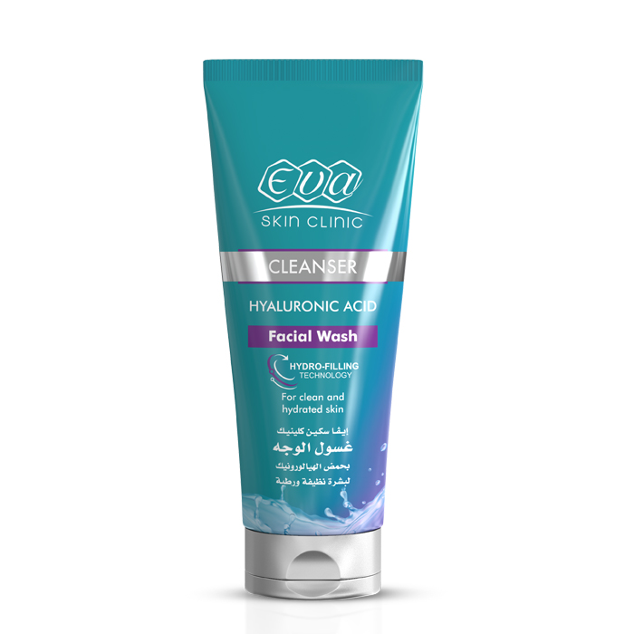 eva hyaluronic acid facial wash cleanser 160ml - غسول يومي بالهيالورنك اسد من ايفا 