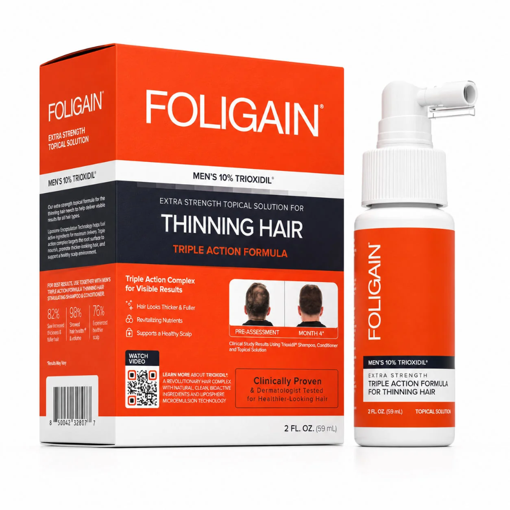 Foligain/ men treatment 10% trioxidil 59ml: علاج فوليجين لاستعادة نمو الشعر للرجال مع ترايوكسيديل