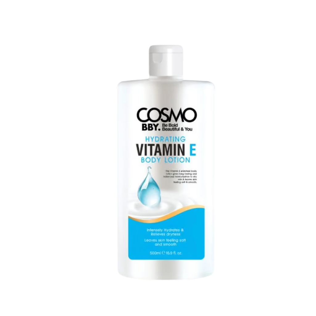 COSMO / bby HYDRATING VITAMIN E BODY LOTION 500ml كوزمو كوزمتكس لوشن جسم مرطب بفيتامين ي – 500 مل