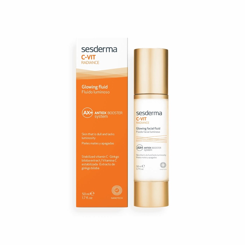SESDERMA/ Vit-C Radiance Glowing Facial Fluid 50ml : فيتامين سي سائل للنضارة من سيسديرما